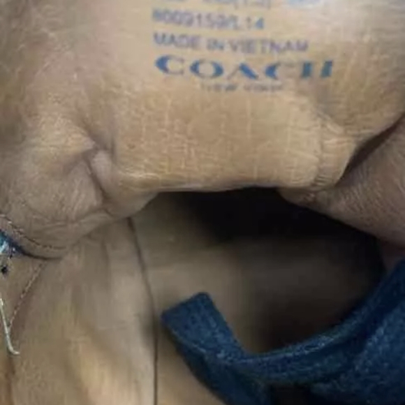 COACH Unisex Hi-Top Black Leather Sneakers Size 9.5B Used Excellent MSRP $228 - Picture 6 of 8